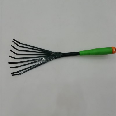 High quality steel lawn rake head with handle