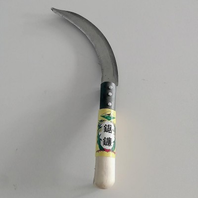 chinese sickle farm tool 6.5 inches serrated carbon steel blade